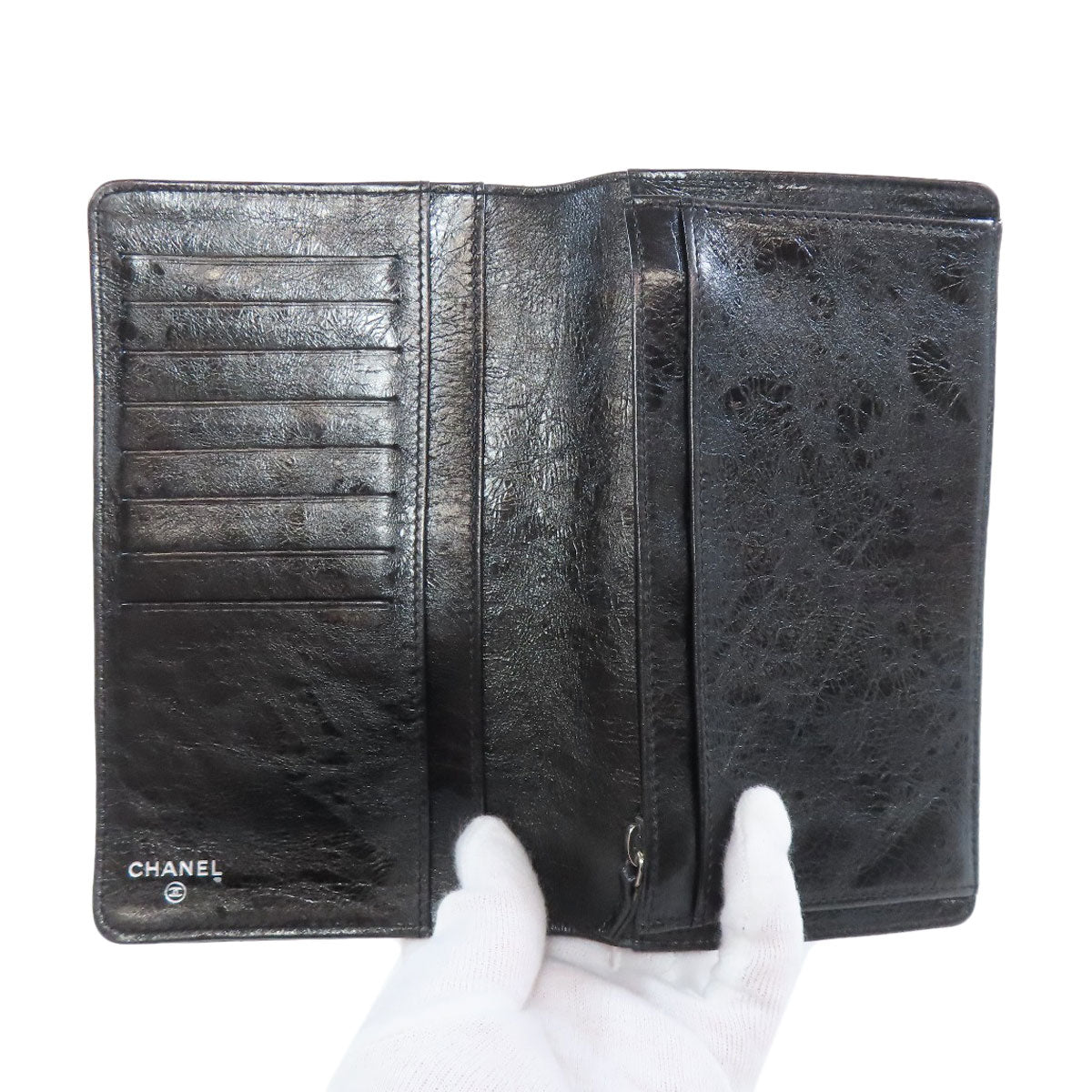 CHANEL 2.55 Matelasse SilverHardware Long wallet (with coin pocket) Calf Ladies [Used]