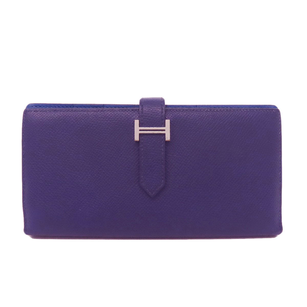 HERMES Bareness Free SilverHardware Long wallet (with coin pocket) Epsom Ladies [Used]