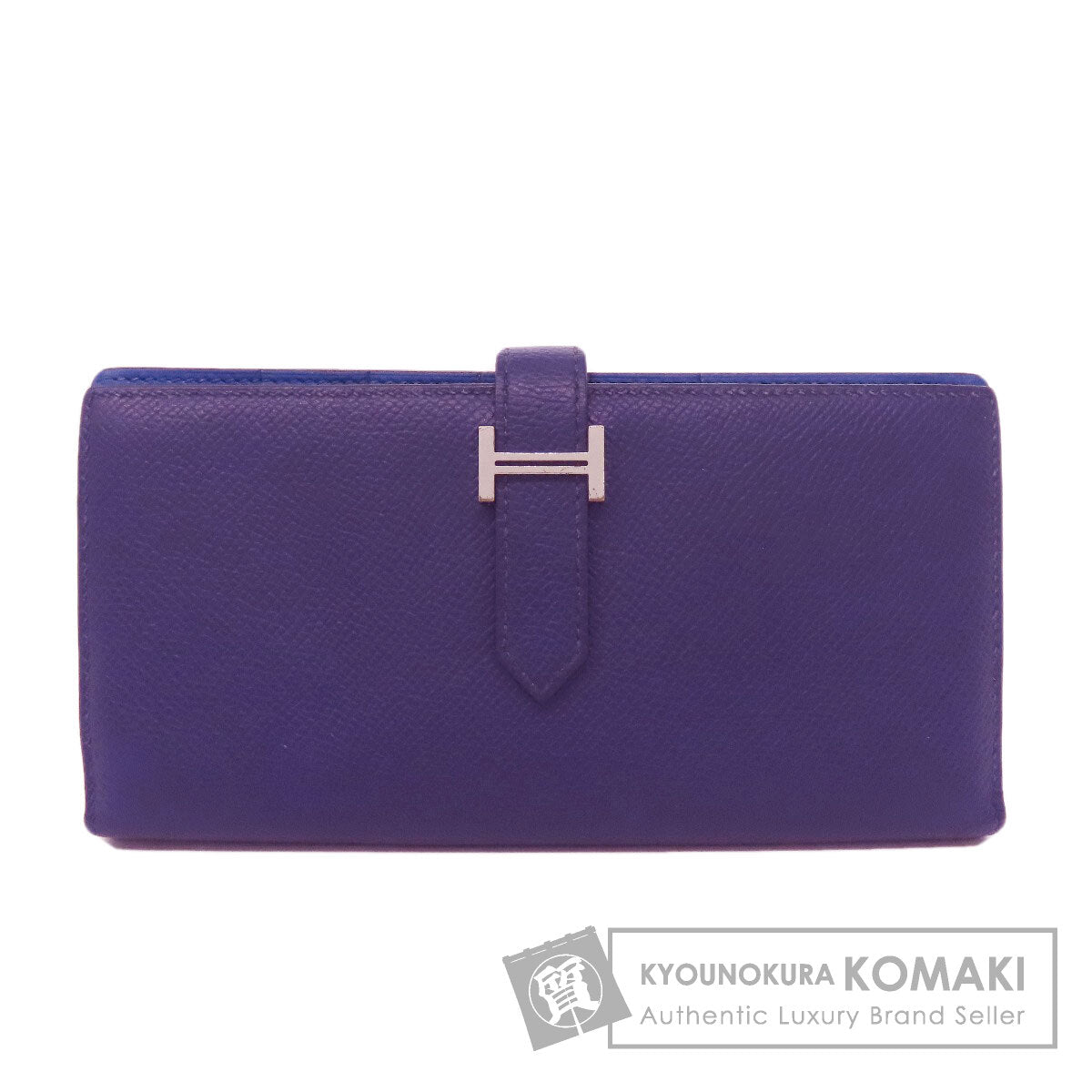 HERMES Bareness Free SilverHardware Long wallet (with coin pocket) Epsom Ladies [Used]