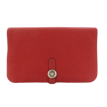 HERMES Dogon GM SilverHardware Long wallet (with coin pocket) Taurillon Clemence Ladies [Used]