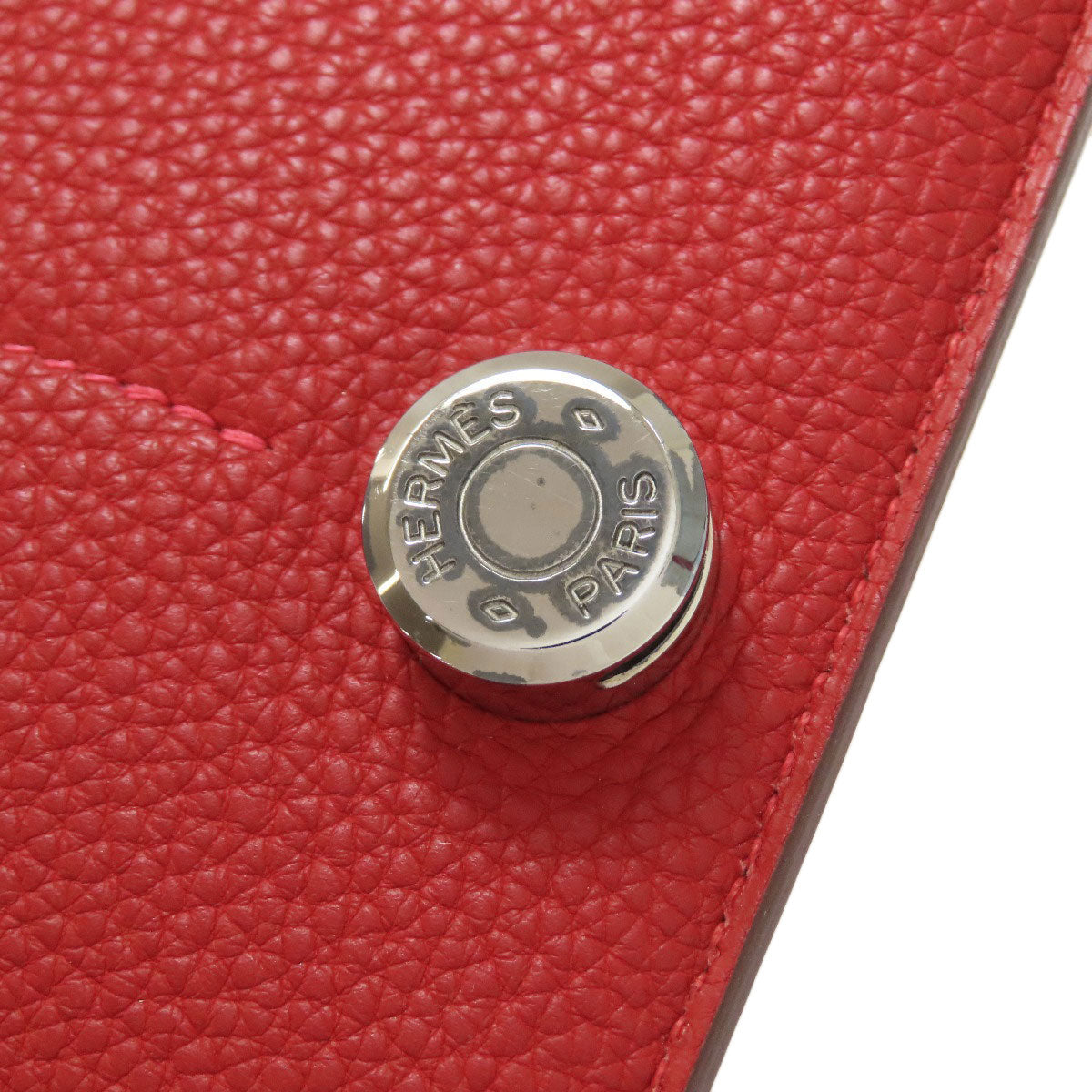 HERMES Dogon GM SilverHardware Long wallet (with coin pocket) Taurillon Clemence Ladies [Used]