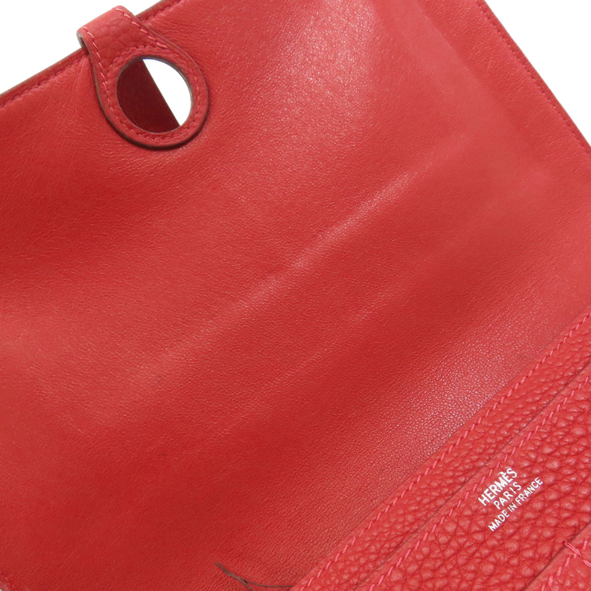 HERMES Dogon GM SilverHardware Long wallet (with coin pocket) Taurillon Clemence Ladies [Used]