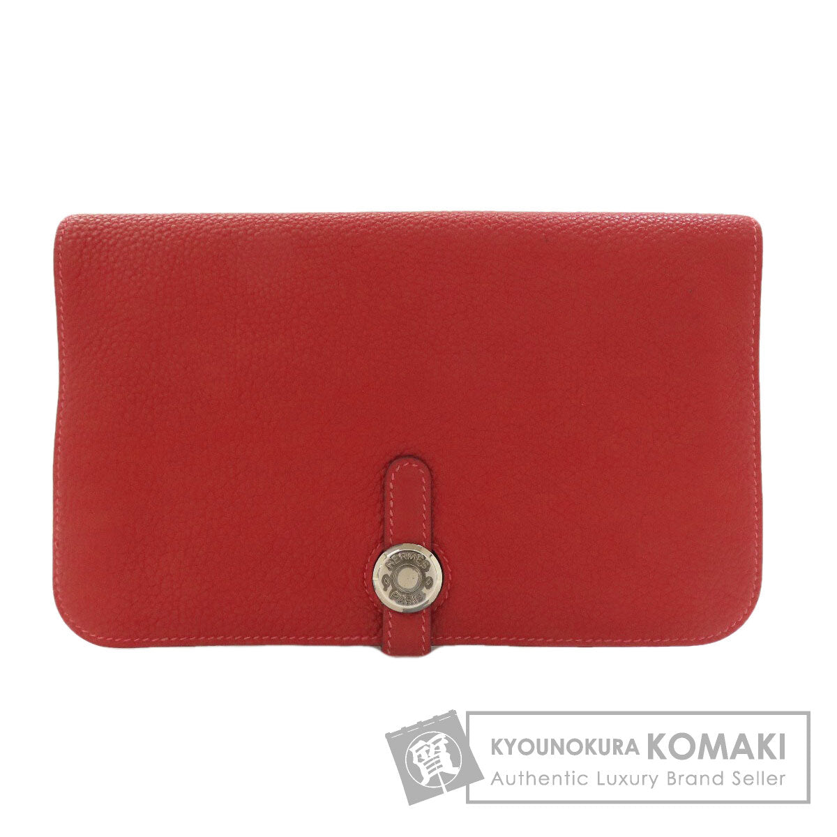 HERMES Dogon GM SilverHardware Long wallet (with coin pocket) Taurillon Clemence Ladies [Used]