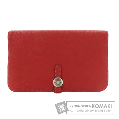 HERMES Dogon GM SilverHardware Long wallet (with coin pocket) Taurillon Clemence Ladies [Used]