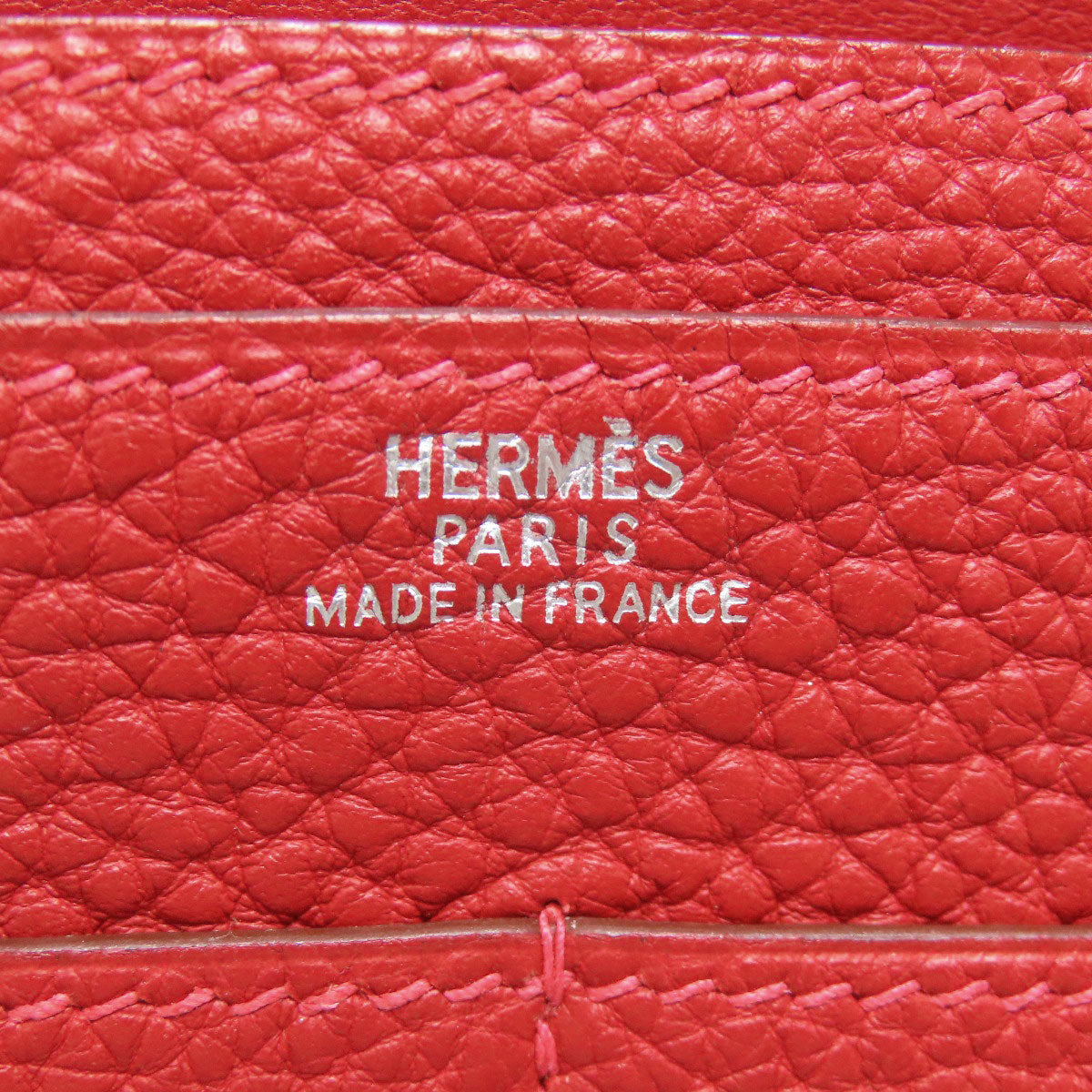 HERMES Dogon GM SilverHardware Long wallet (with coin pocket) Taurillon Clemence Ladies [Used]
