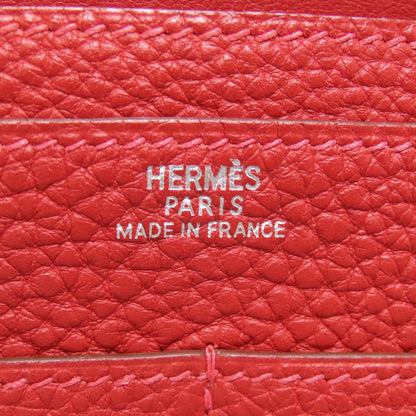 HERMES Dogon GM SilverHardware Long wallet (with coin pocket) Taurillon Clemence Ladies [Used]
