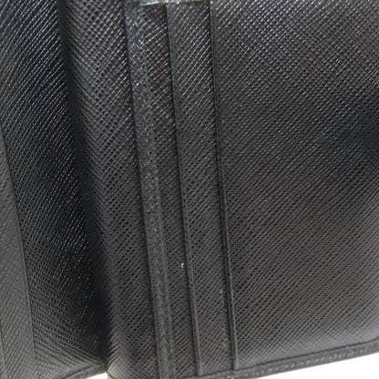 PRADA Triangle Charm Bifold Wallet with Coin Pocket Safiano Ladies [Used]