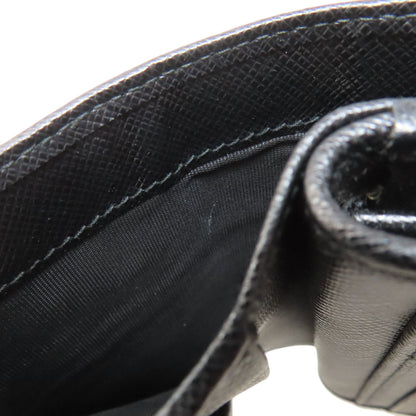 PRADA Triangle Charm Bifold Wallet with Coin Pocket Safiano Ladies [Used]