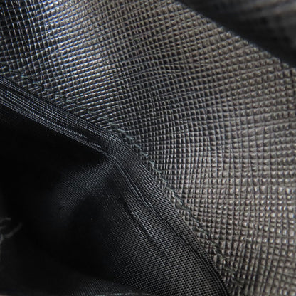 PRADA Triangle Charm Bifold Wallet with Coin Pocket Safiano Ladies [Used]