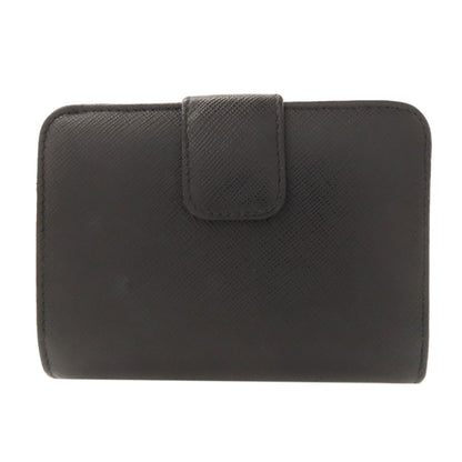 PRADA Triangle Charm Bifold Wallet with Coin Pocket Safiano Ladies [Used]