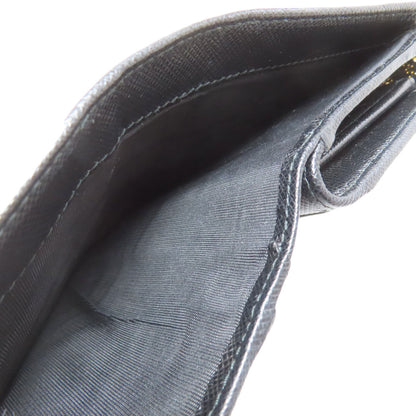 PRADA Triangle Charm Bifold Wallet with Coin Pocket Safiano Ladies [Used]
