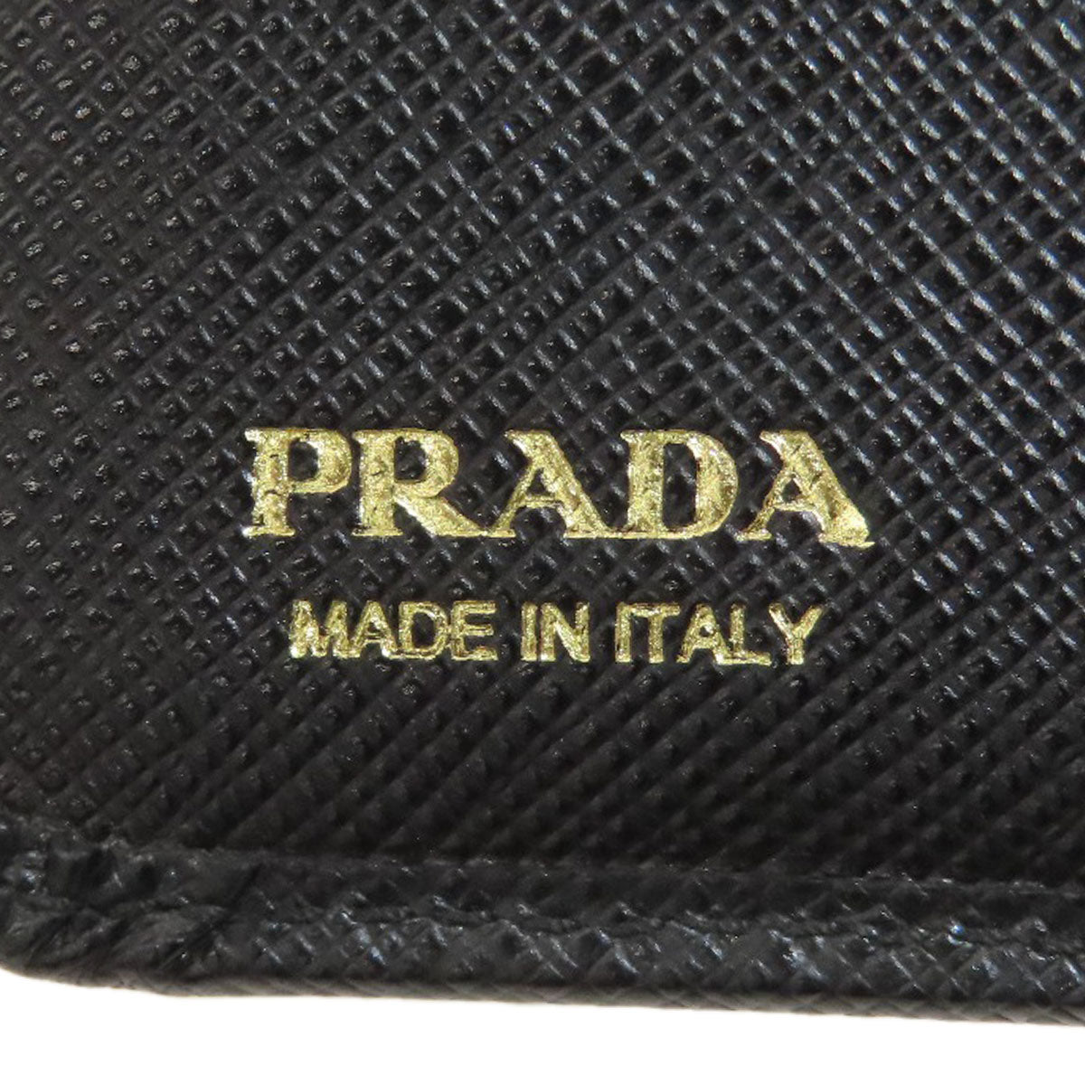 PRADA Triangle Charm Bifold Wallet with Coin Pocket Safiano Ladies [Used]
