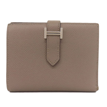 HERMES Bearn Compact SilverHardware Bifold Wallet with Coin Pocket Epsom Ladies [Used]