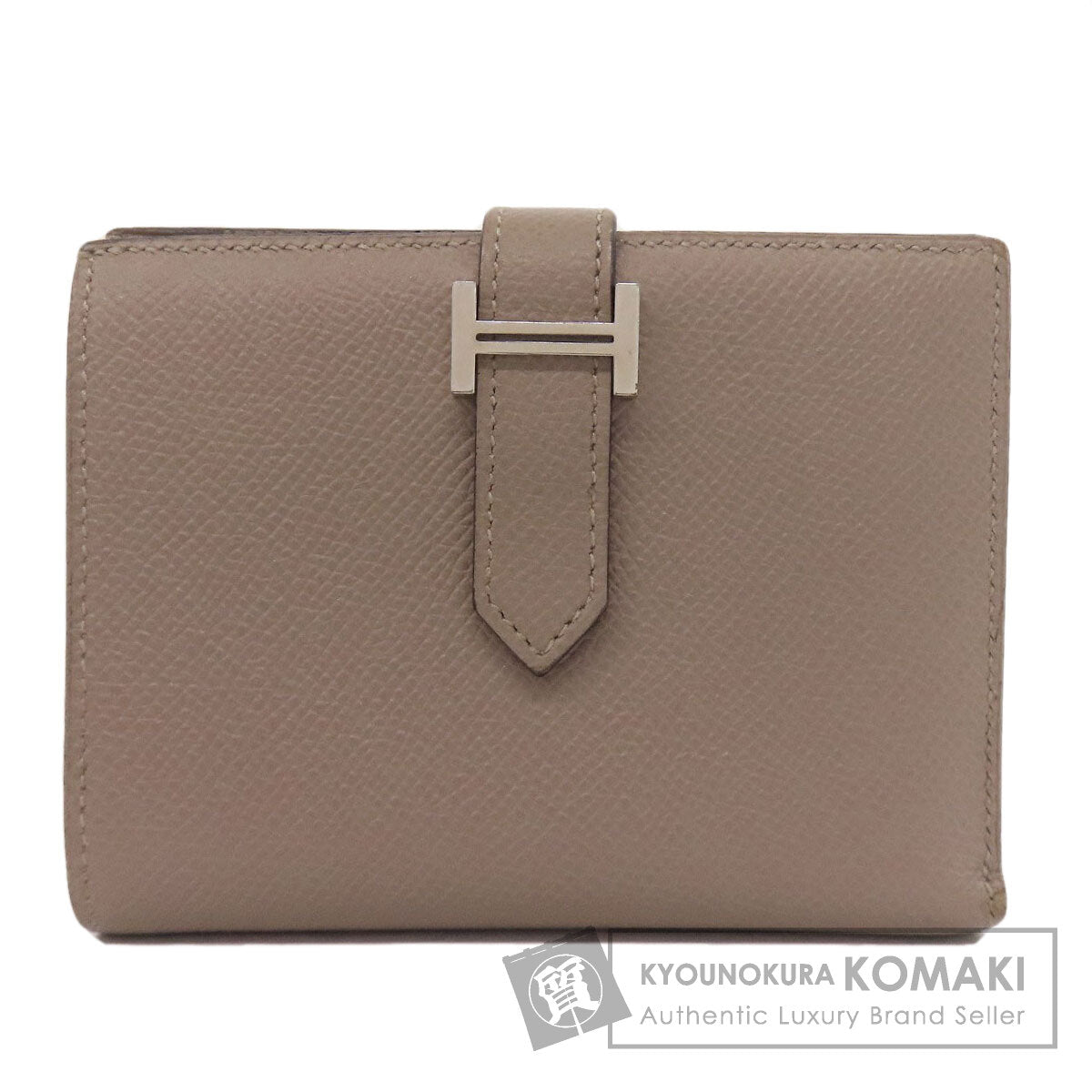 HERMES Bearn Compact SilverHardware Bifold Wallet with Coin Pocket Epsom Ladies [Used]