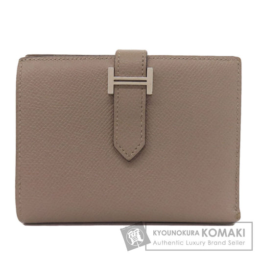 HERMES Bearn Compact SilverHardware Bifold Wallet with Coin Pocket Epsom Ladies [Used]