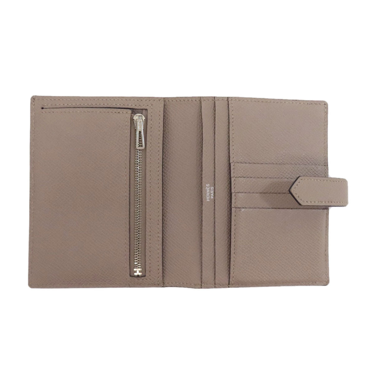 HERMES Bearn Compact SilverHardware Bifold Wallet with Coin Pocket Epsom Ladies [Used]