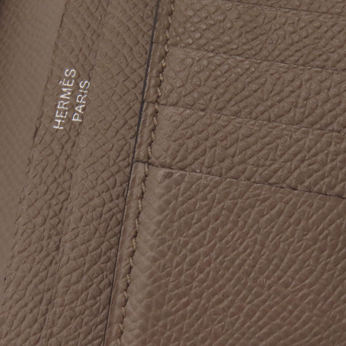 HERMES Bearn Compact SilverHardware Bifold Wallet with Coin Pocket Epsom Ladies [Used]