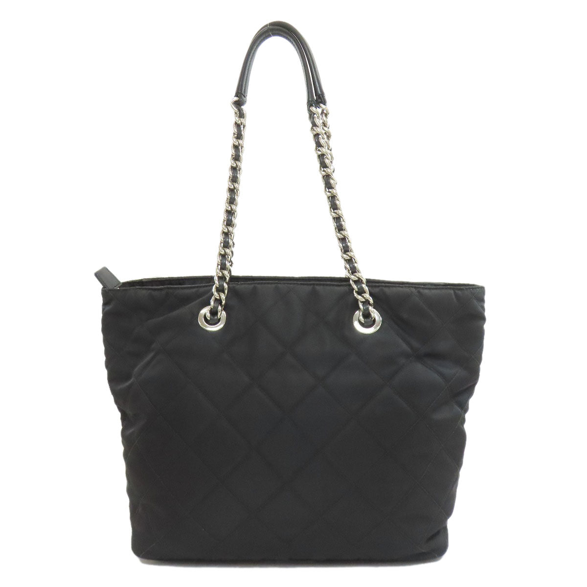 PRADA Logo Hardware Chain Shoulder Tote Bag Nylon Ladies [Used]