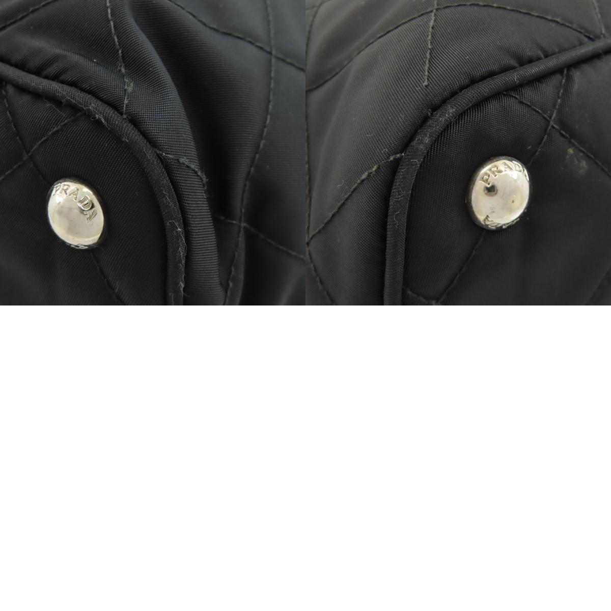 PRADA Logo Hardware Chain Shoulder Tote Bag Nylon Ladies [Used]