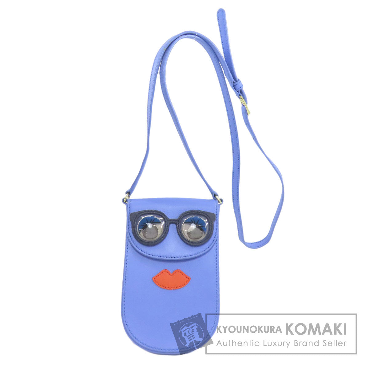 Tory Burch Smartphone Shoulder Face Motif Shoulder Bag Leather Ladies [Used]