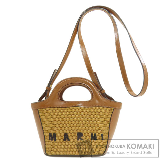 MARNI Tropicalia Bucket 2WAY Shoulder Bag Leather Fake RaffiaLadies [Used]