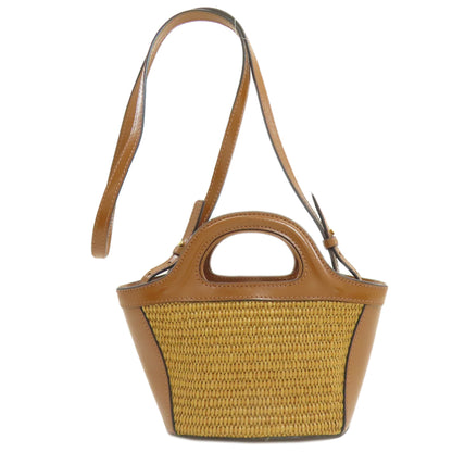 MARNI Tropicalia Bucket 2WAY Shoulder Bag Leather Fake RaffiaLadies [Used]