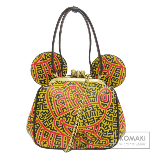COACH 4718 Kiss Rock Mickey collaboration 2WAY Shoulder Bag Leather Ladies [Used]