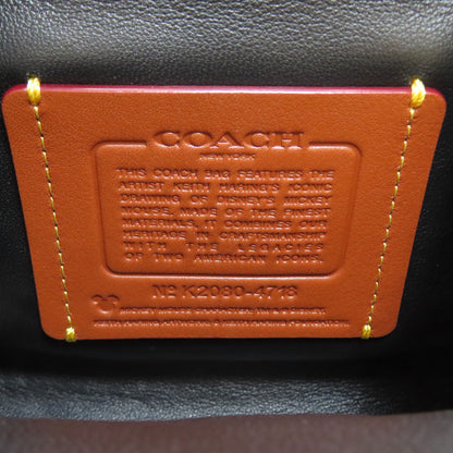 COACH 4718 Kiss Rock Mickey collaboration 2WAY Shoulder Bag Leather Ladies [Used]