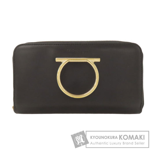 Salvatore Ferragamo GanciniHardware Long wallet (with coin pocket) Leather Ladies [Used]