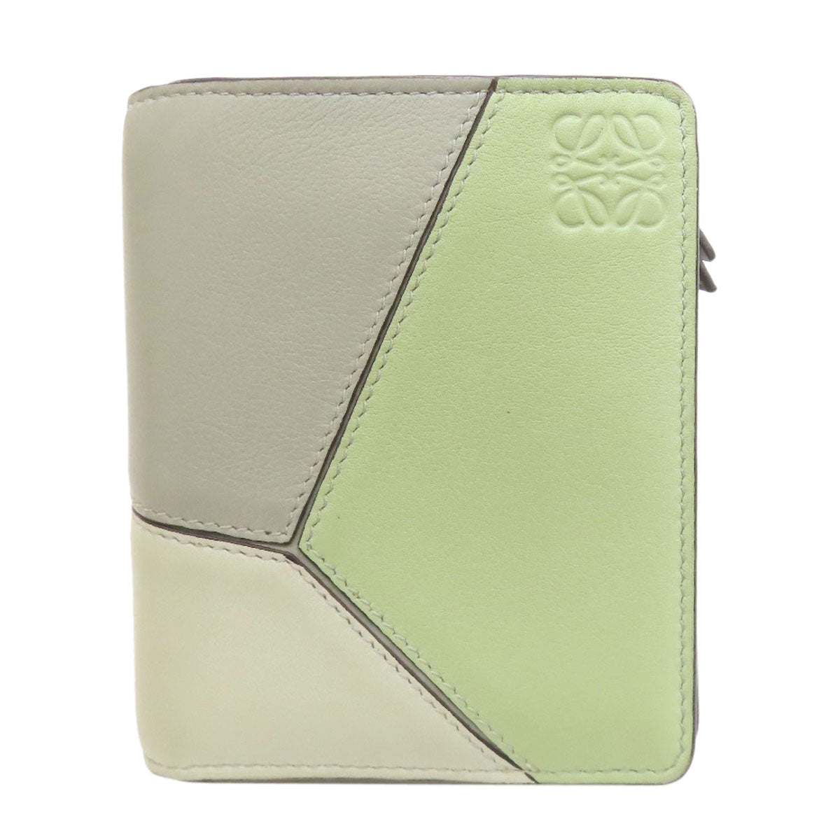 LOEWE Puzzle Compact Bifold Wallet with Coin Pocket Calf Ladies [Used]