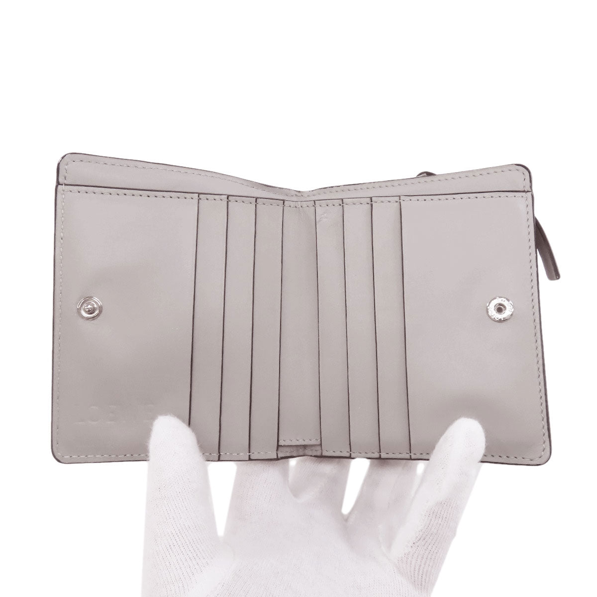 LOEWE Puzzle Compact Bifold Wallet with Coin Pocket Calf Ladies [Used]