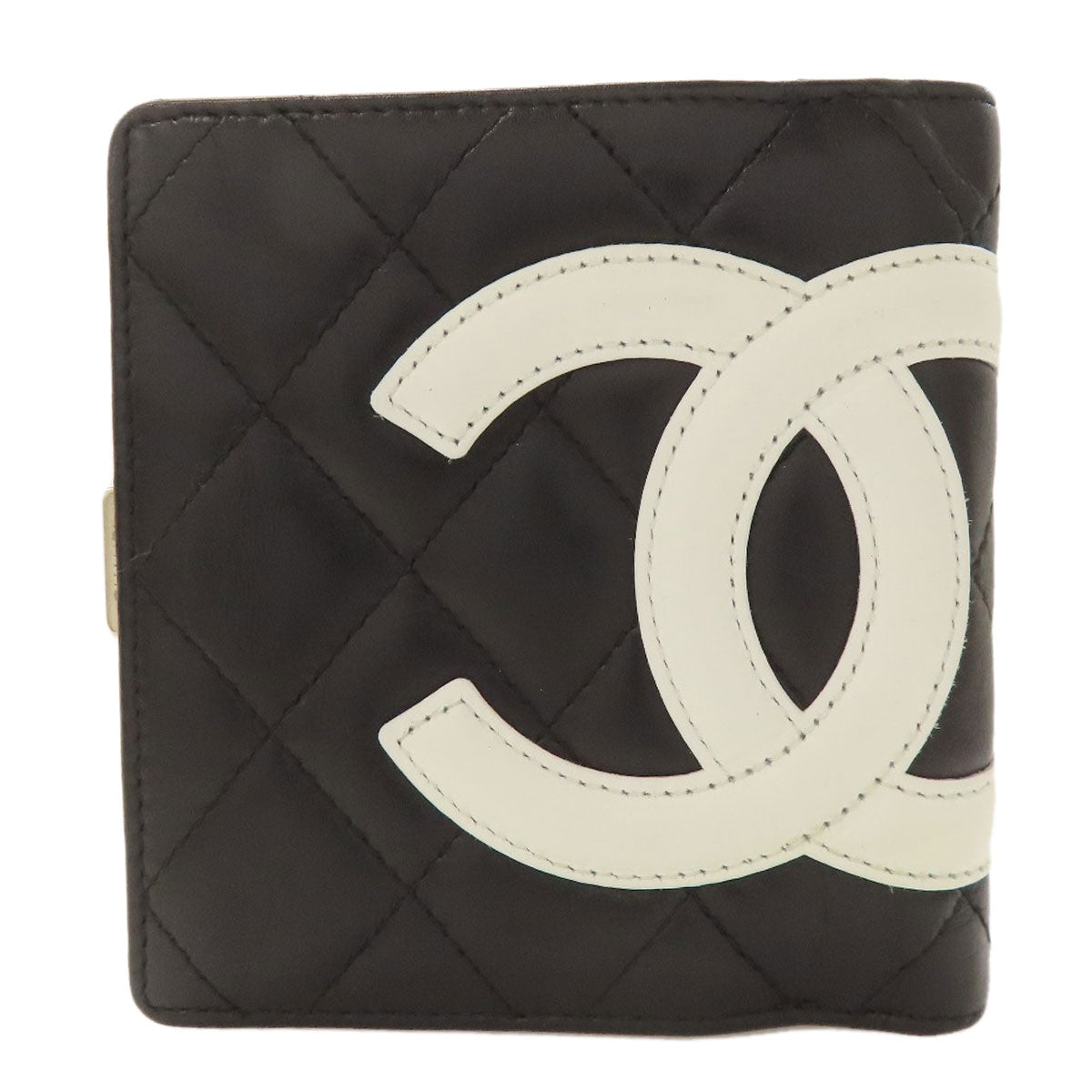 CHANEL CAMBON LINE SilverHardware Bifold Wallet with Coin Pocket Calf Ladies [Used]