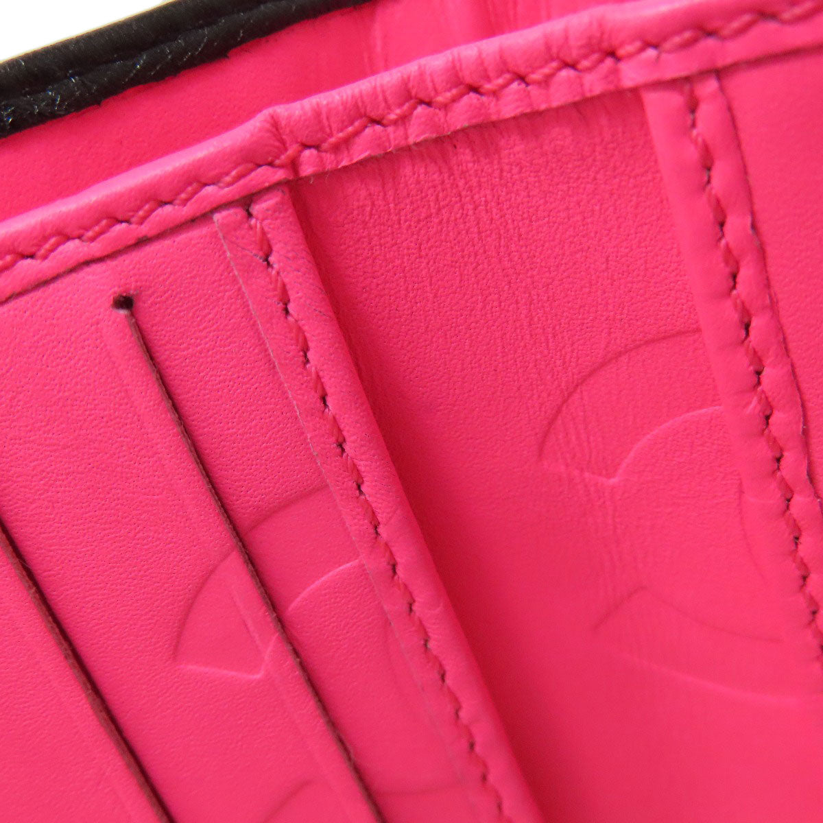 CHANEL CAMBON LINE SilverHardware Bifold Wallet with Coin Pocket Calf Ladies [Used]