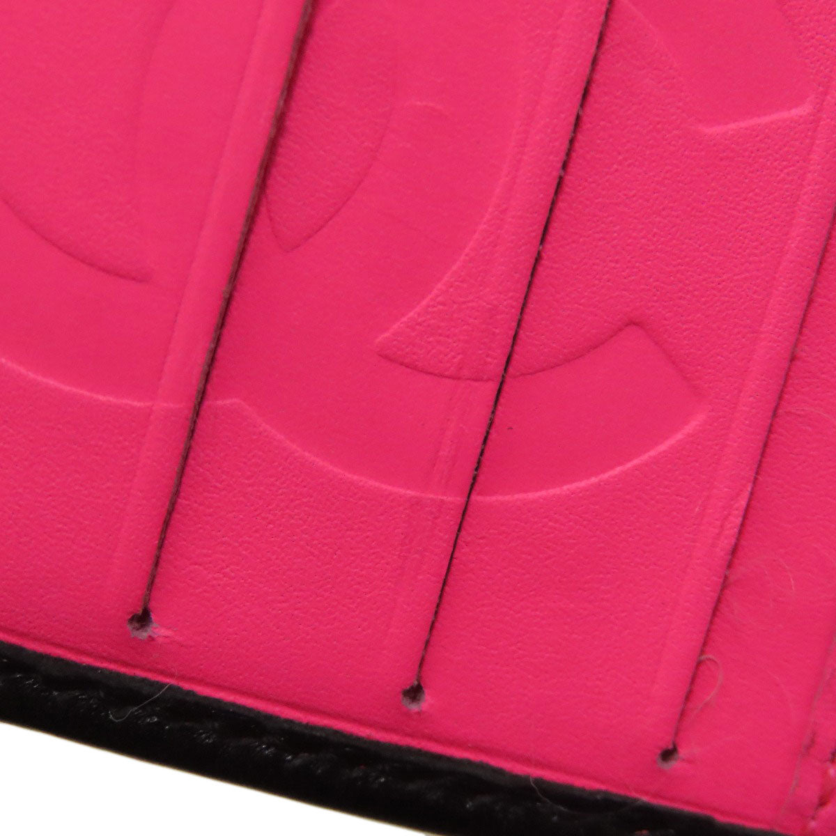 CHANEL CAMBON LINE SilverHardware Bifold Wallet with Coin Pocket Calf Ladies [Used]