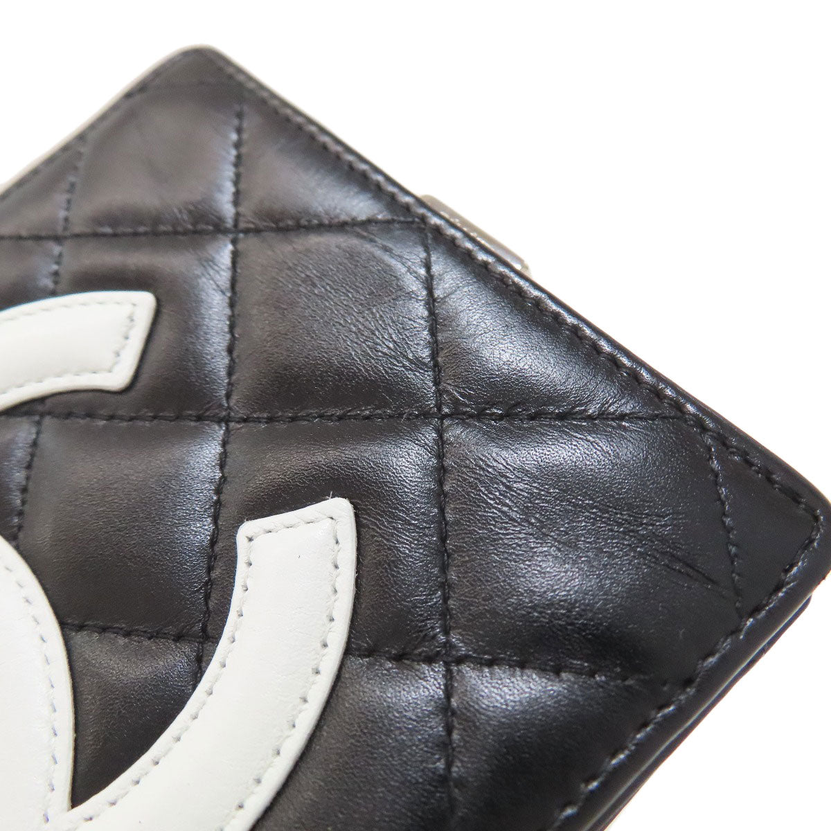 CHANEL CAMBON LINE SilverHardware Bifold Wallet with Coin Pocket Calf Ladies [Used]