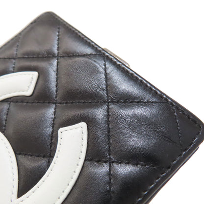 CHANEL CAMBON LINE SilverHardware Bifold Wallet with Coin Pocket Calf Ladies [Used]