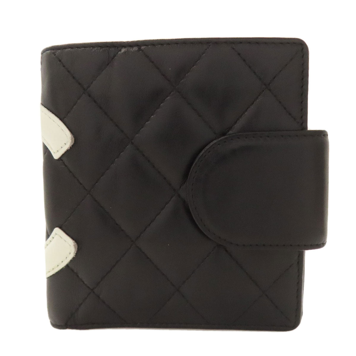 CHANEL CAMBON LINE SilverHardware Bifold Wallet with Coin Pocket Calf Ladies [Used]