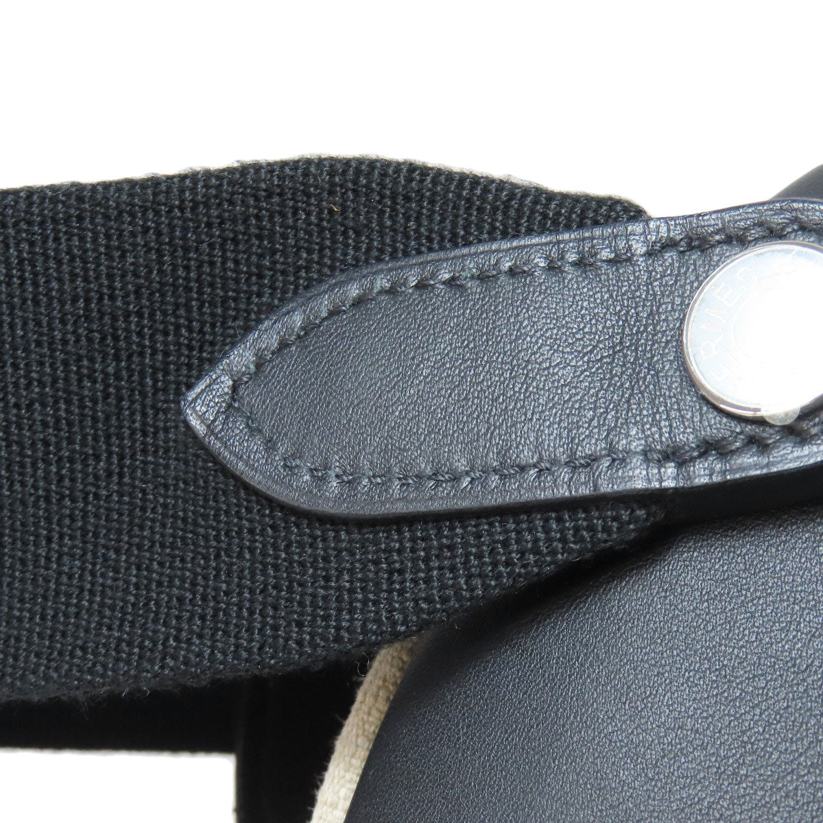 HERMES Slicked Back SilverHardware Backpack Â· Daypack Canvas CalfLadies [Used]