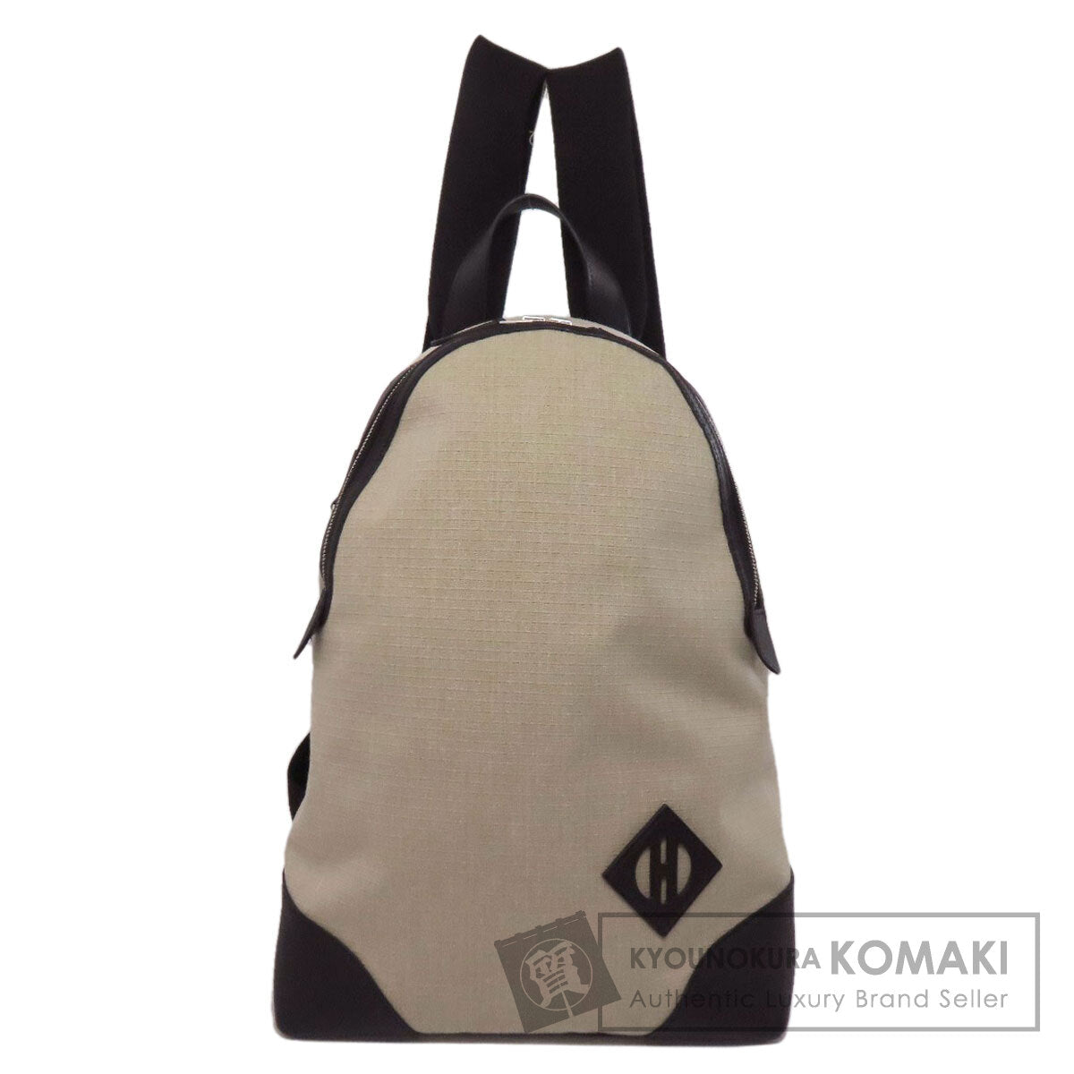 HERMES Slicked Back SilverHardware Backpack Â· Daypack Canvas CalfLadies [Used]