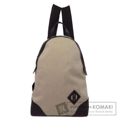 HERMES Slicked Back SilverHardware Backpack Â· Daypack Canvas CalfLadies [Used]