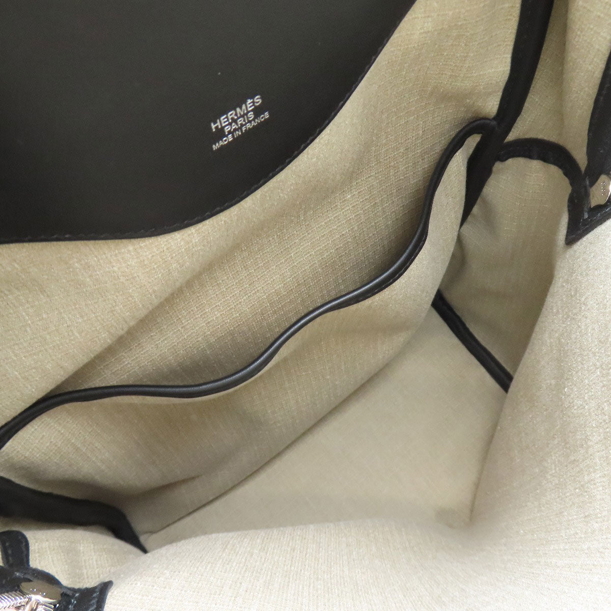 HERMES Slicked Back SilverHardware Backpack Â· Daypack Canvas CalfLadies [Used]
