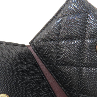 CHANEL Matelasse COCO Mark GoldHardware Bifold Wallet with Coin Pocket Grained Calfskin Skin Ladies [Used]