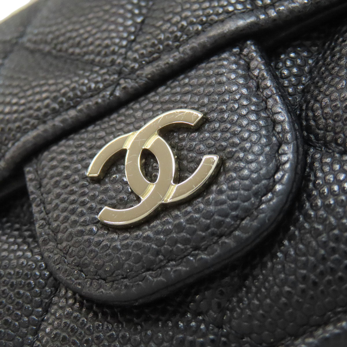 CHANEL Matelasse COCO Mark GoldHardware Bifold Wallet with Coin Pocket Grained Calfskin Skin Ladies [Used]