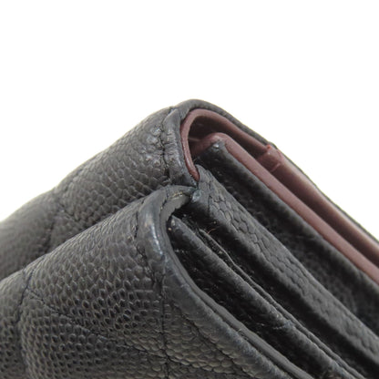 CHANEL Matelasse COCO Mark GoldHardware Bifold Wallet with Coin Pocket Grained Calfskin Skin Ladies [Used]