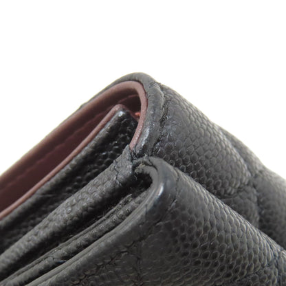 CHANEL Matelasse COCO Mark GoldHardware Bifold Wallet with Coin Pocket Grained Calfskin Skin Ladies [Used]