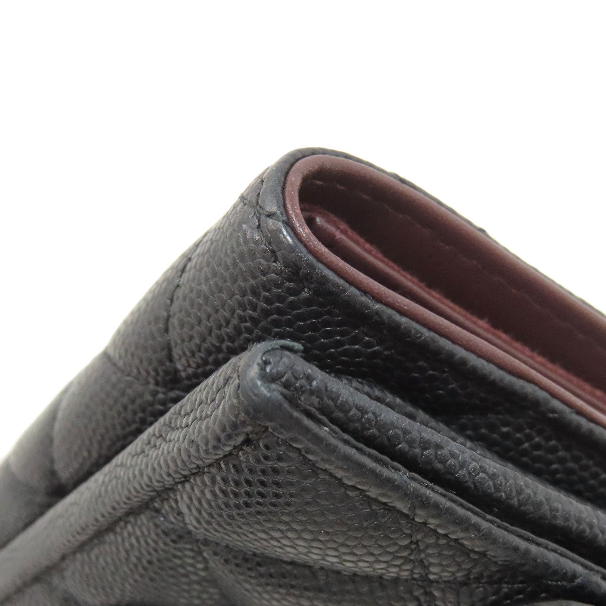 CHANEL Matelasse COCO Mark GoldHardware Bifold Wallet with Coin Pocket Grained Calfskin Skin Ladies [Used]