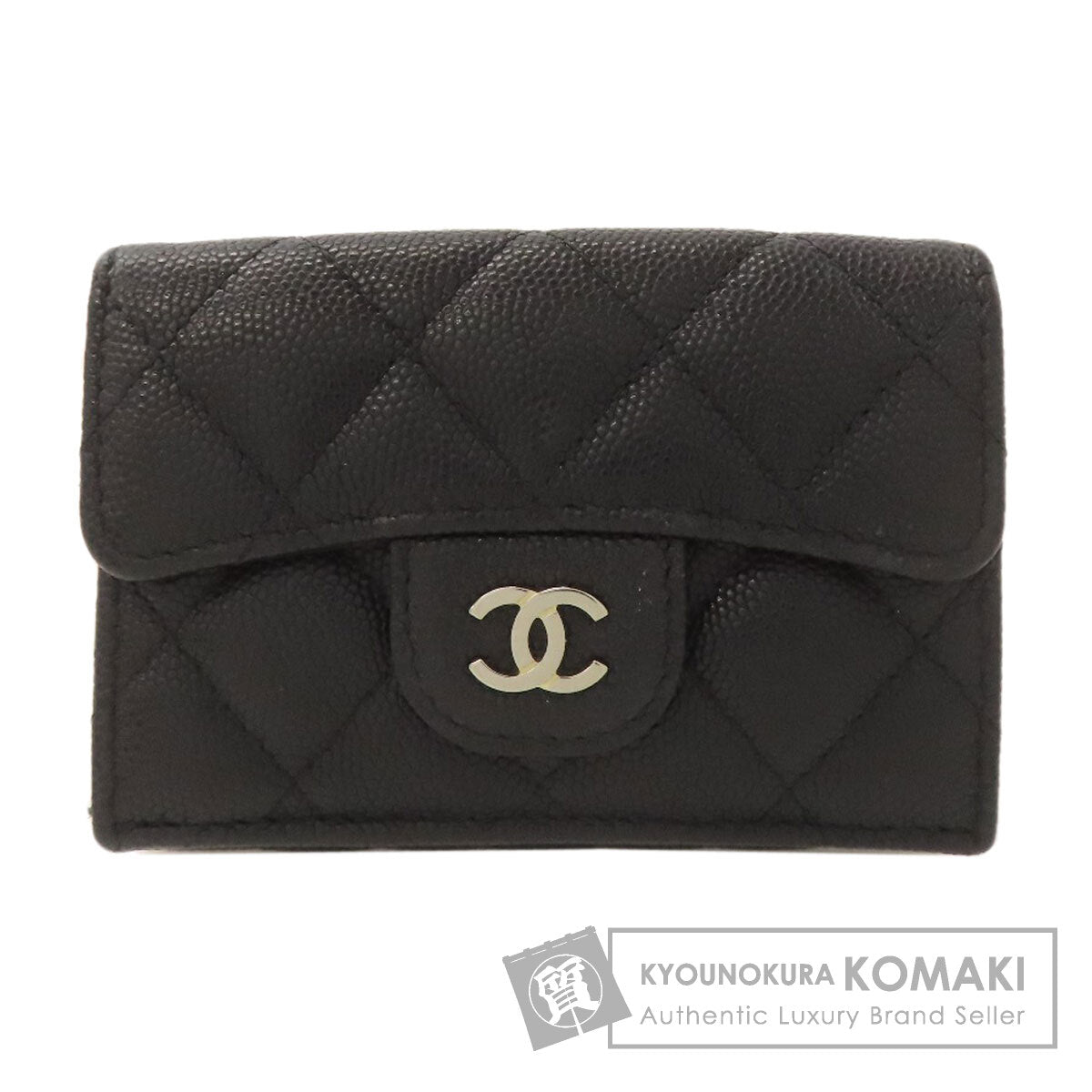 CHANEL Matelasse COCO Mark GoldHardware Bifold Wallet with Coin Pocket Grained Calfskin Skin Ladies [Used]