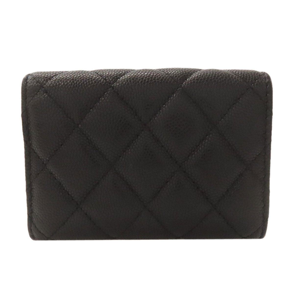 CHANEL Matelasse COCO Mark GoldHardware Bifold Wallet with Coin Pocket Grained Calfskin Skin Ladies [Used]
