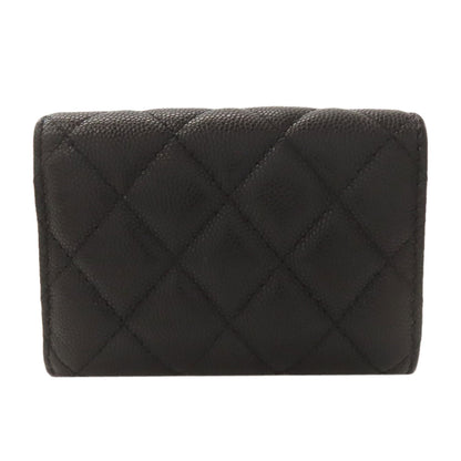 CHANEL Matelasse COCO Mark GoldHardware Bifold Wallet with Coin Pocket Grained Calfskin Skin Ladies [Used]