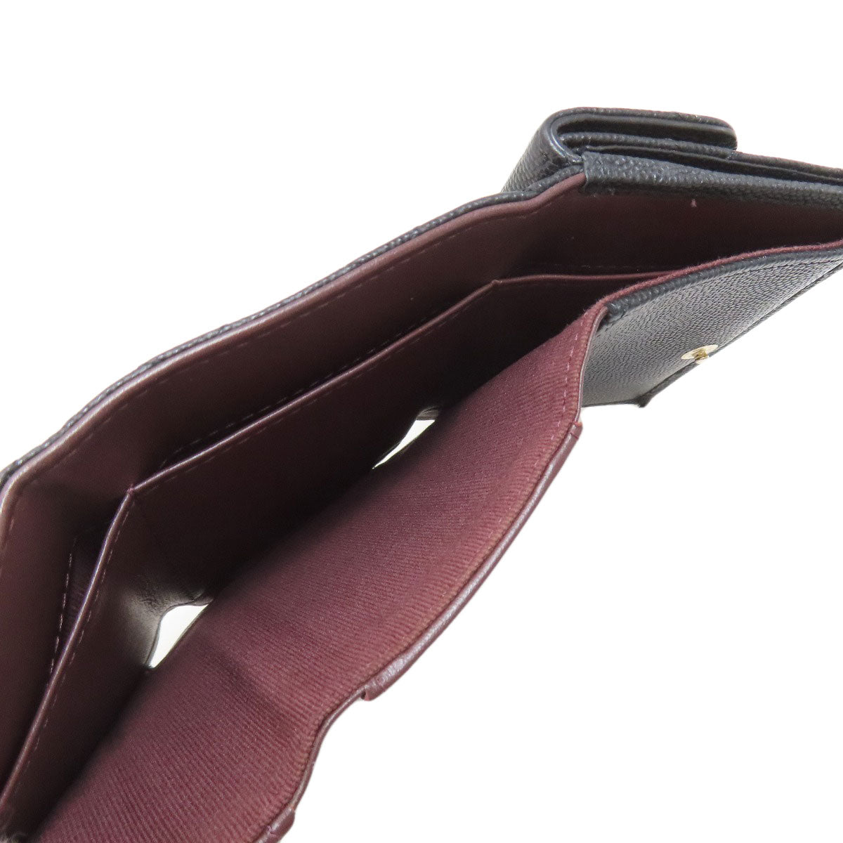 CHANEL Matelasse COCO Mark GoldHardware Bifold Wallet with Coin Pocket Grained Calfskin Skin Ladies [Used]